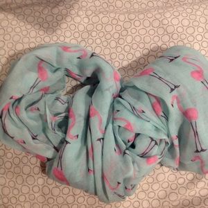 Light-weight infinity scarf with flamingo print